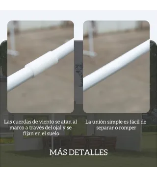 Carpa de Jardín 395x295x255 cm Cenador Desmontable Exterior con 2 Laterales 2 Ventanas Anti-UV para Terraza Patio Blanco