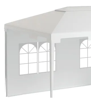 Carpa de Jardín 395x295x255 cm Cenador Desmontable Exterior con 2 Laterales 2 Ventanas Anti-UV para Terraza Patio Blanco