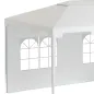 Carpa de Jardín 395x295x255 cm Cenador Desmontable Exterior con 2 Laterales 2 Ventanas Anti-UV para Terraza Patio Blanco