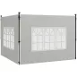 Paredes Laterales para Carpa 3x3 m y 3x6 m Juego de 2 Paredes para Cenador con Ventanas 293x193 cm Blanco