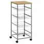 Carro Múltiusos de Cocina Baño con Ruedas 5 Niveles Carrito de Servicio Isla de Cocina Marco de Acero Carrito Auxiliar Verdulero
