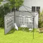 Paredes Laterales para Carpa 3x3 m y 3x6 m Juego de 2 Paredes para Cenador con Ventanas 293x193 cm Blanco