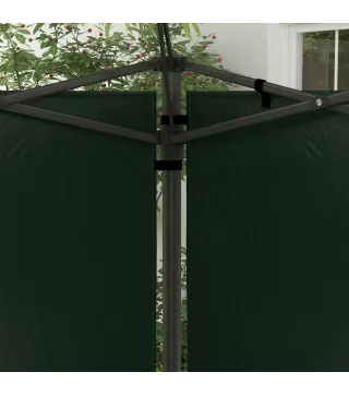Paredes Laterales para Carpa 3x3 m y 3x6 m Juego de 2 Paredes para Cenador con Ventanas 293x193 cm Verde Oscuro