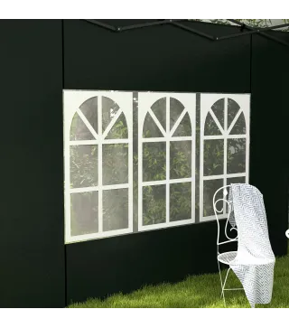 Paredes Laterales para Carpa 3x3 m y 3x6 m Juego de 2 Paredes para Cenador con Ventanas 293x193 cm Verde Oscuro