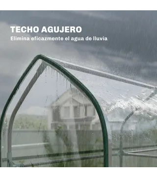 Invernadero Pequeño de 3 Niveles 2 Puertas Enrollables Marco de Acero Cubierta de Plástico 143x46x165 cm Transparente