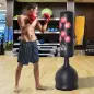 Saco de Boxeo de Pie 165 cm con Base Rellenable de Agua 22,5 kg o Arena 27,5 kg y Ventosas de Goma para Adultos y Niños 50x50x16