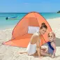 Tienda de Playa para 2-3 Personas Pop-Up con Ventanas tipo Refugio Protección Solar UV 200x150x119 cm Naranja