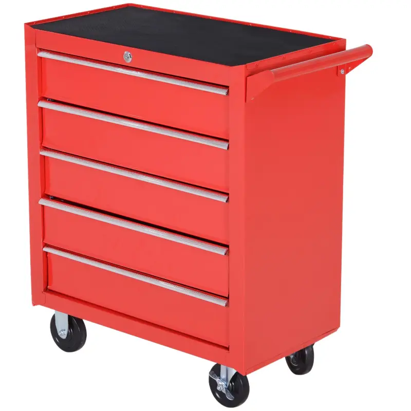 Caja Taller Carro de Herramientas con Ruedas Cerradura tipo Mueble de Almacenamiento para Taller Garaje y Hogar Chapa de Acero 6