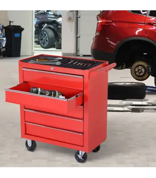 Caja Taller Carro de Herramientas con Ruedas Cerradura tipo Mueble de Almacenamiento para Taller Garaje y Hogar Chapa de