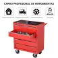 Caja Taller Carro de Herramientas con Ruedas Cerradura tipo Mueble de Almacenamiento para Taller Garaje y Hogar Chapa de Acero 6