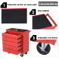 Caja Taller Carro de Herramientas con Ruedas Cerradura tipo Mueble de Almacenamiento para Taller Garaje y Hogar Chapa de Acero 6