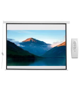 Pantalla del Proyector Eléctrica Portátil Universal 84 Pulgadas Pantalla para Proyección Motorizada 4:3 con Control Remo