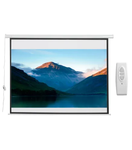 Pantalla del Proyector Eléctrica Portátil Universal 84 Pulgadas Pantalla para Proyección Motorizada 4:3 con Control Remo