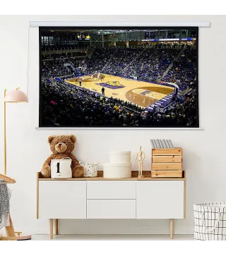 Pantalla del Proyector Eléctrica Portátil Universal 84 Pulgadas Pantalla para Proyección Motorizada 4:3 con Control Remo