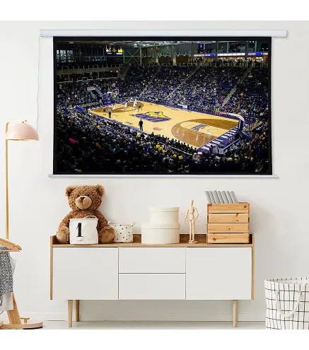 Pantalla del Proyector Eléctrica Portátil Universal 84 Pulgadas Pantalla para Proyección Motorizada 4:3 con Control Remoto Cine