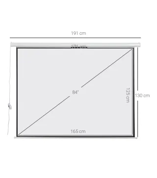 Pantalla del Proyector Eléctrica Portátil Universal 84 Pulgadas Pantalla para Proyección Motorizada 4:3 con Control Remoto Cine