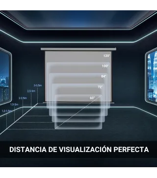 Pantalla del Proyector Eléctrica Portátil Universal 84 Pulgadas Pantalla para Proyección Motorizada 4:3 con Control Remoto Cine