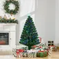 Árbol de Navidad de Fibra Óptica 120 cm Decoración Navideña con 16 LED de 3 Colores 130 Ramas Ø60x120 cm Verde Árbol de Navidad de Fibra Óptica 120 cm Decoración Navideña con 16 LED de 3 Colores 130 Ramas Ø60x120 cm Verde