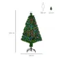 Árbol de Navidad de Fibra Óptica 120 cm Decoración Navideña con 16 LED de 3 Colores 130 Ramas Ø60x120 cm Verde Árbol de Navidad de Fibra Óptica 120 cm Decoración Navideña con 16 LED de 3 Colores 130 Ramas Ø60x120 cm Verde