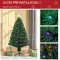 Árbol de Navidad de Fibra Óptica 120 cm Decoración Navideña con 16 LED de 3 Colores 130 Ramas Ø60x120 cm Verde Árbol de Navidad de Fibra Óptica 120 cm Decoración Navideña con 16 LED de 3 Colores 130 Ramas Ø60x120 cm Verde