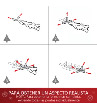 Árbol de Navidad de Fibra Óptica 120 cm Decoración Navideña con 16 LED de 3 Colores 130 Ramas Ø60x120 cm Verde