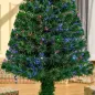 Árbol de Navidad de Fibra Óptica 120 cm Decoración Navideña con 16 LED de 3 Colores 130 Ramas Ø60x120 cm Verde Árbol de Navidad de Fibra Óptica 120 cm Decoración Navideña con 16 LED de 3 Colores 130 Ramas Ø60x120 cm Verde