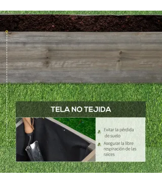 Jardinera Exterior Grande con Ruedas Tela no Tejida Jardinera y Sistema de Drenaje 96x30,6x30 cm Gris Claro