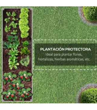 Jardinera Exterior Grande con Ruedas Tela no Tejida Jardinera y Sistema de Drenaje 96x30,6x30 cm Gris Claro