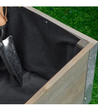 Jardinera Exterior Grande con Ruedas Tela no Tejida Jardinera y Sistema de Drenaje 96x30,6x30 cm Gris Claro