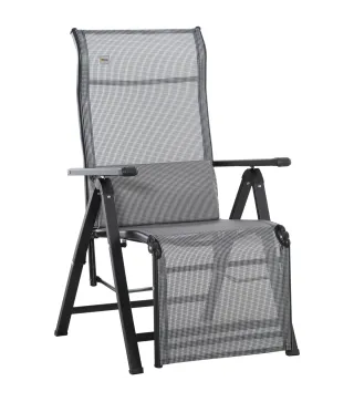Tumbona Plegable de Jardín Tumbona Gravedad Cero con Respaldo Ajustable en 9 Posiciones con Cojín 70x65x111 cm Gris