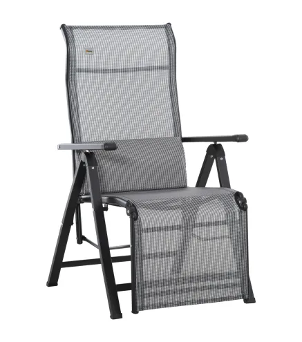 Tumbona Plegable de Jardín Tumbona Gravedad Cero con Respaldo Ajustable en 9 Posiciones con Cojín 70x65x111 cm Gris