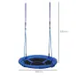 Columpio Infantil tipo Nido Columpio Redondo de Árbol para +3 Años Carga 100 kg Interior y Exterior Ø100x180 cm Azul