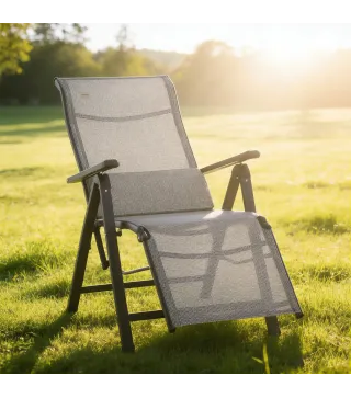 Tumbona Plegable de Jardín Tumbona Gravedad Cero con Respaldo Ajustable en 9 Posiciones con Cojín 70x65x111 cm Gris