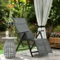 Tumbona Plegable de Jardín Tumbona Gravedad Cero con Respaldo Ajustable en 9 Posiciones con Cojín 70x65x111 cm Gris