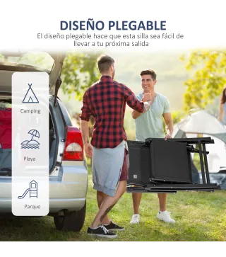 Tumbona Plegable de Jardín Tumbona Gravedad Cero con Respaldo Ajustable en 9 Posiciones con Cojín 70x65x111 cm Negro