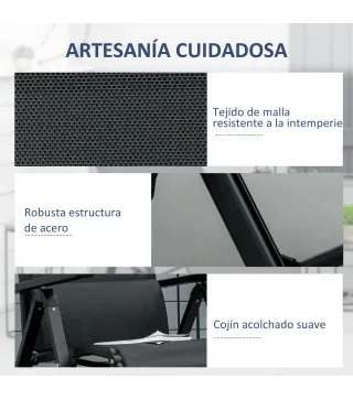 Tumbona Plegable de Jardín Tumbona Gravedad Cero con Respaldo Ajustable en 9 Posiciones con Cojín 70x65x111 cm Negro