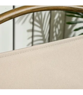 Set 2 Sillas de Jardín Plegables con Reposabrazos Sillas para Camping y Playa en Tela Oxford y Acero 54x59x78 cm Caqui