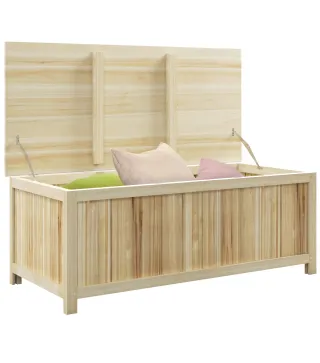 Arcón Exterior de Madera 172 L Baúl Almacenaje con Tapa Abatible Resistente a la Intemperie para Jardín Madera Natural