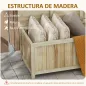 Arcón Exterior de Madera 172 L Baúl Almacenaje con Tapa Abatible Resistente a la Intemperie para Jardín Madera Natural