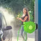 Carrete para Manguera Enrollable Carro de Manguera de Jardín 10m Roll-up Automático con Pistola de Pulverización