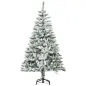 Árbol de Navidad Artificial 150 cm con Nieve Ignífugo con 358 Ramas Decoración Navideña para Interiores Verde