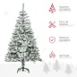 Árbol de Navidad Artificial 150 cm con Nieve Ignífugo con 358 Ramas Decoración Navideña para Interiores Verde