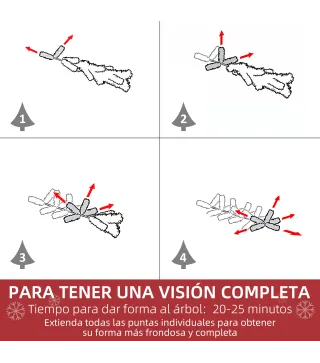 Árbol de Navidad Artificial 150 cm con Nieve Ignífugo con 358 Ramas Decoración Navideña para Interiores Verde