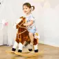 Caballito Balancín de Felpa Suave para Niños de 3-6 Años con Sonidos de Relincho 74x28x65 cm Marrón