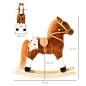 Caballito Balancín de Felpa Suave para Niños de 3-6 Años con Sonidos de Relincho 74x28x65 cm Marrón