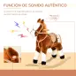 Caballito Balancín de Felpa Suave para Niños de 3-6 Años con Sonidos de Relincho 74x28x65 cm Marrón