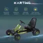 Go Kart Coche de Pedales Racing Deportivo con Asiento Ajustable Embrague y Freno para Niños 3-6 Años Carga 35kg 99x65x56cm Marco