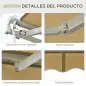 Toldo Manual Retráctil 295x250cm Ángulo Ajustable con Manivela para Exterior Balcón Jardín Terraza Crema