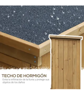 Armario de Jardín 0,31 m² Cobertizo de Exterior con 2 Puertas y 2 Estantes Interiores 87x46,5x160 cm Madera Natural