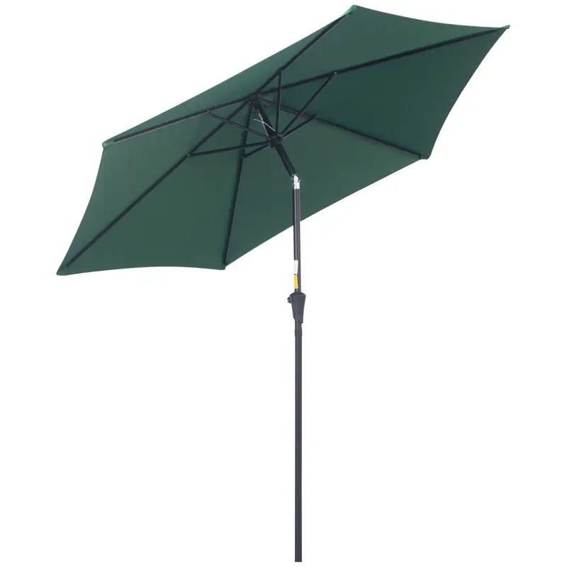 Sombrilla de Jardín, Ø260x235 cm, Parasol de Jardín Reclinable con Manivela, Poste Desmontable de Aluminio y 6 Varillas de Metal Sombrilla de Jardín, Ø260x235 cm, Parasol de Jardín Reclinable con Manivela, Poste Desmontable de Aluminio y 6 Varillas de Metal